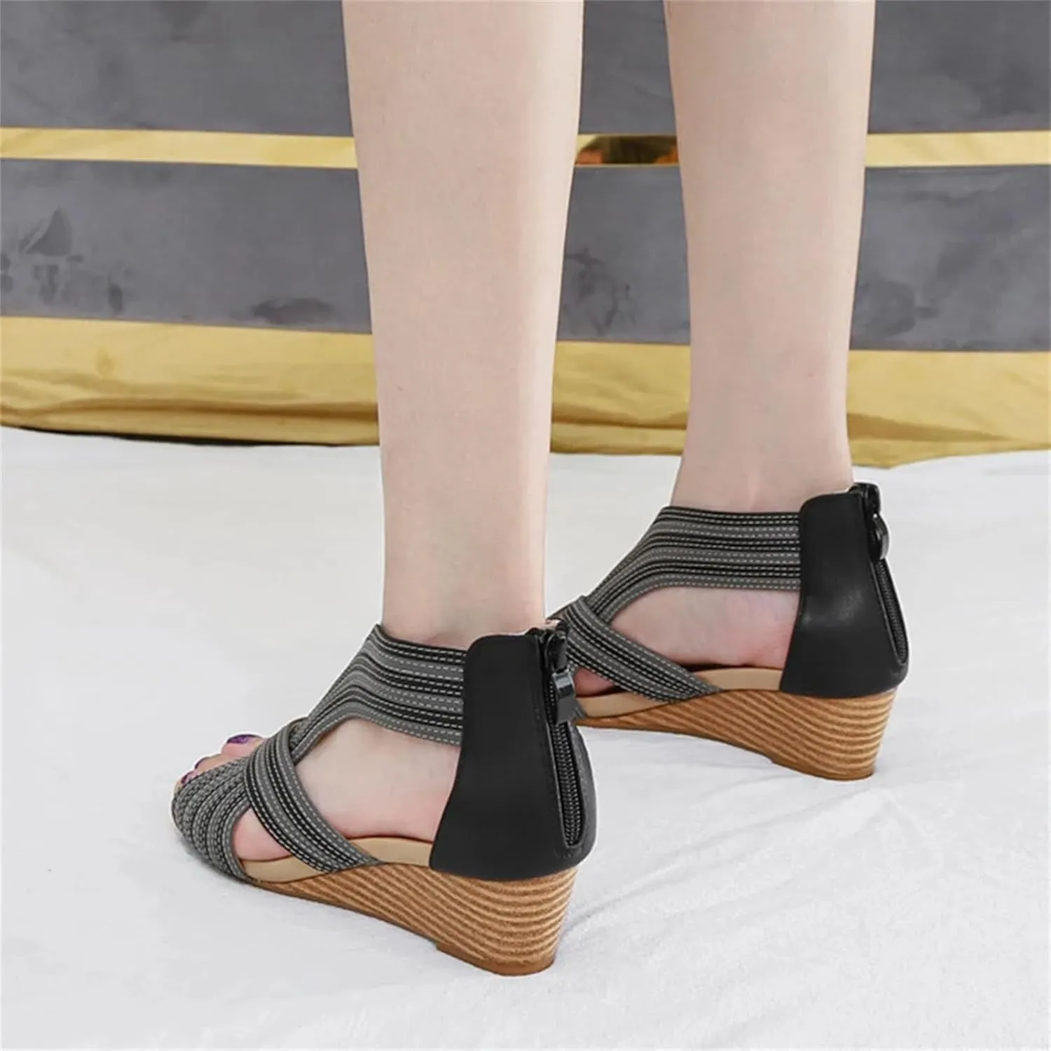Women's Fish Mouth Jelly Sandals - Zipper Gladiator Bohemian Summer PU