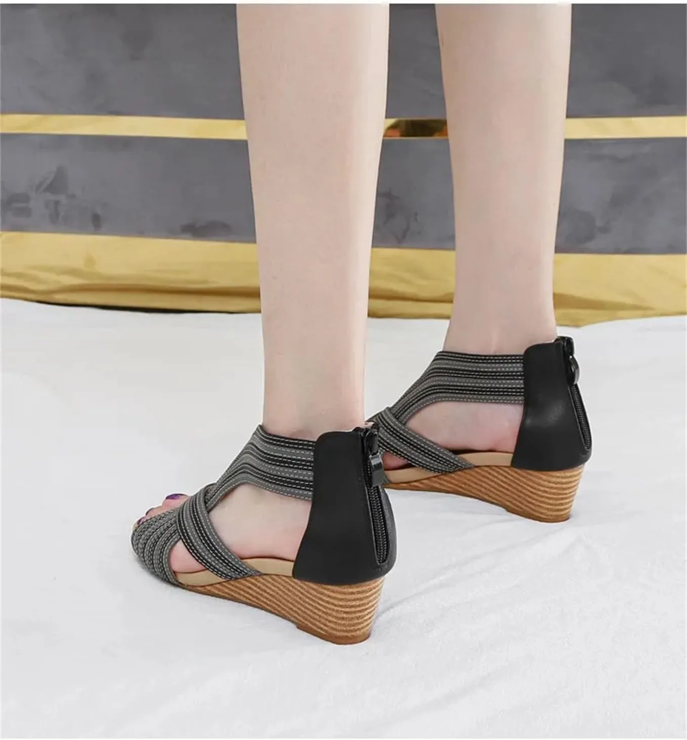 Women's Fish Mouth Jelly Sandals - Zipper Gladiator Bohemian Summer PU