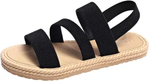 Women's Flat Platform Sandals Open Toe Ankle Strap Casual Wedges Sandals Comfortable Slip On High Top Slippers for Women