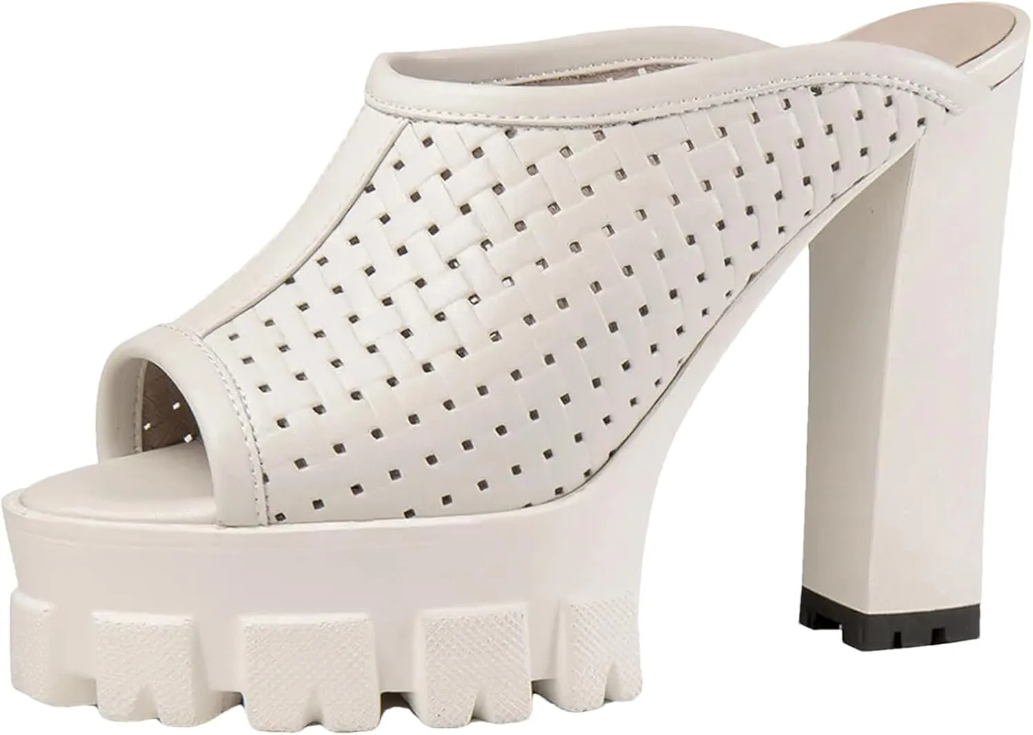Women's Handmade Genuine Leather Sandals - Platform Thick Heels, Summer Casual Slippers