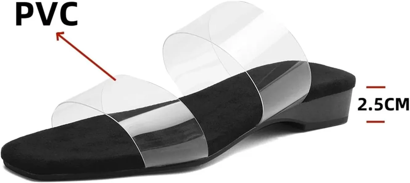 Women's Handmade Leather Sandals - Thick Low Heels, Summer Daily Walking Casual Slippers