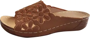 Women's Hollow Flower Beach Sandals Summer Bohemian Slides Shoes Comfort Low Wedge Slip on Sandal 2025 New