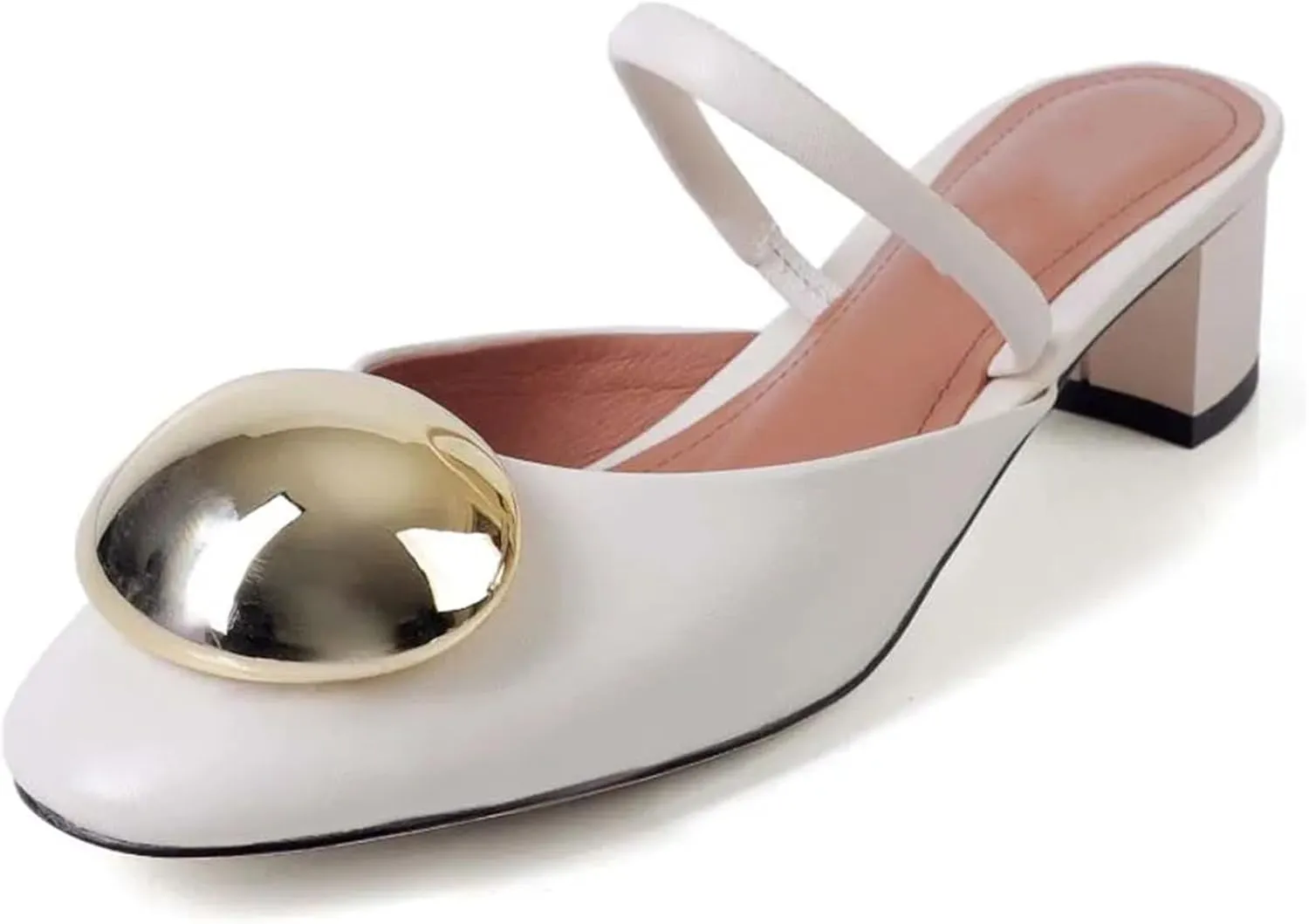 Women's Leather Open-Toe Sandals - Med Heels Black/Silver Summer Party Casual