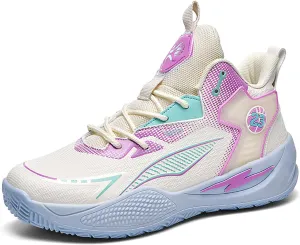 Women's Men's High-Top Basketball Shoes Breathable Anti-Slip and Wear-Resistant Soles Running Shoes Graffiti Design Fashionable Sports Shoes