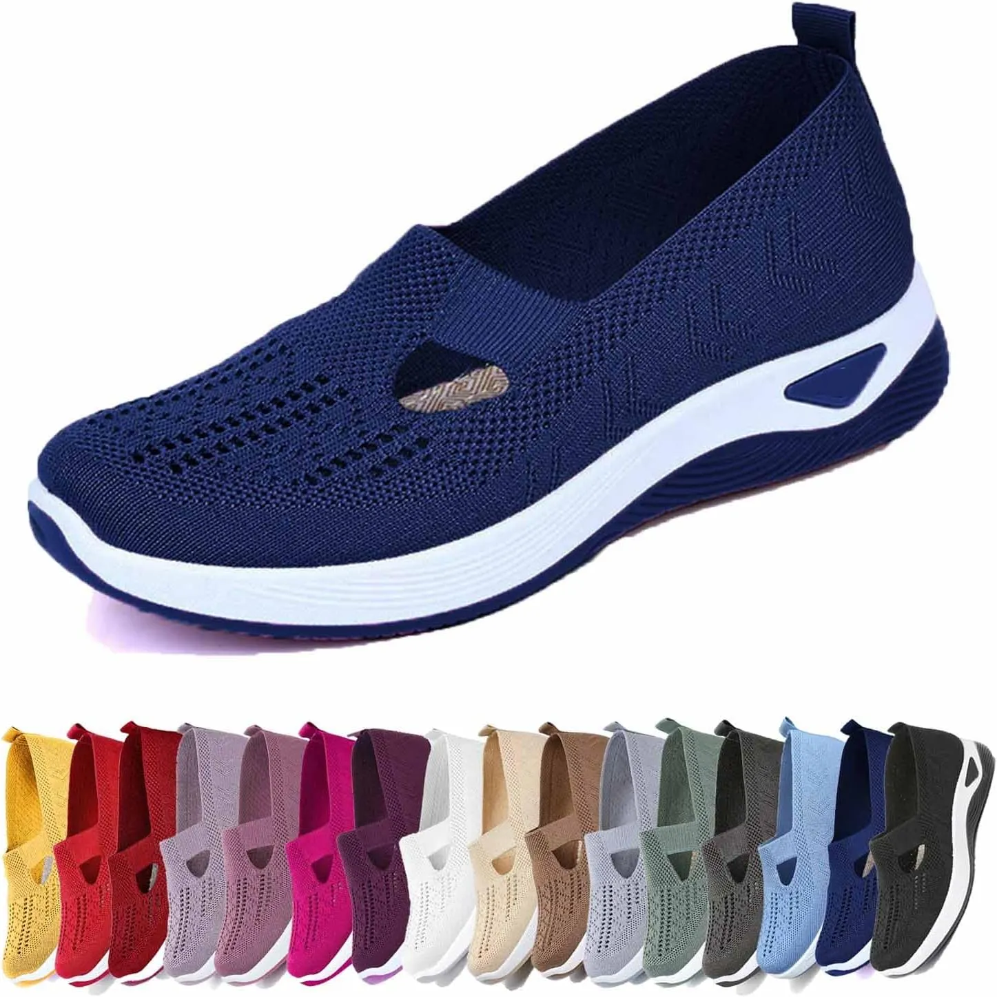 Women's mesh Breathable Dry Comfortable Stable wear-Resistant Lightweight Arch Support Non-Slip Large Size Sports Shoes