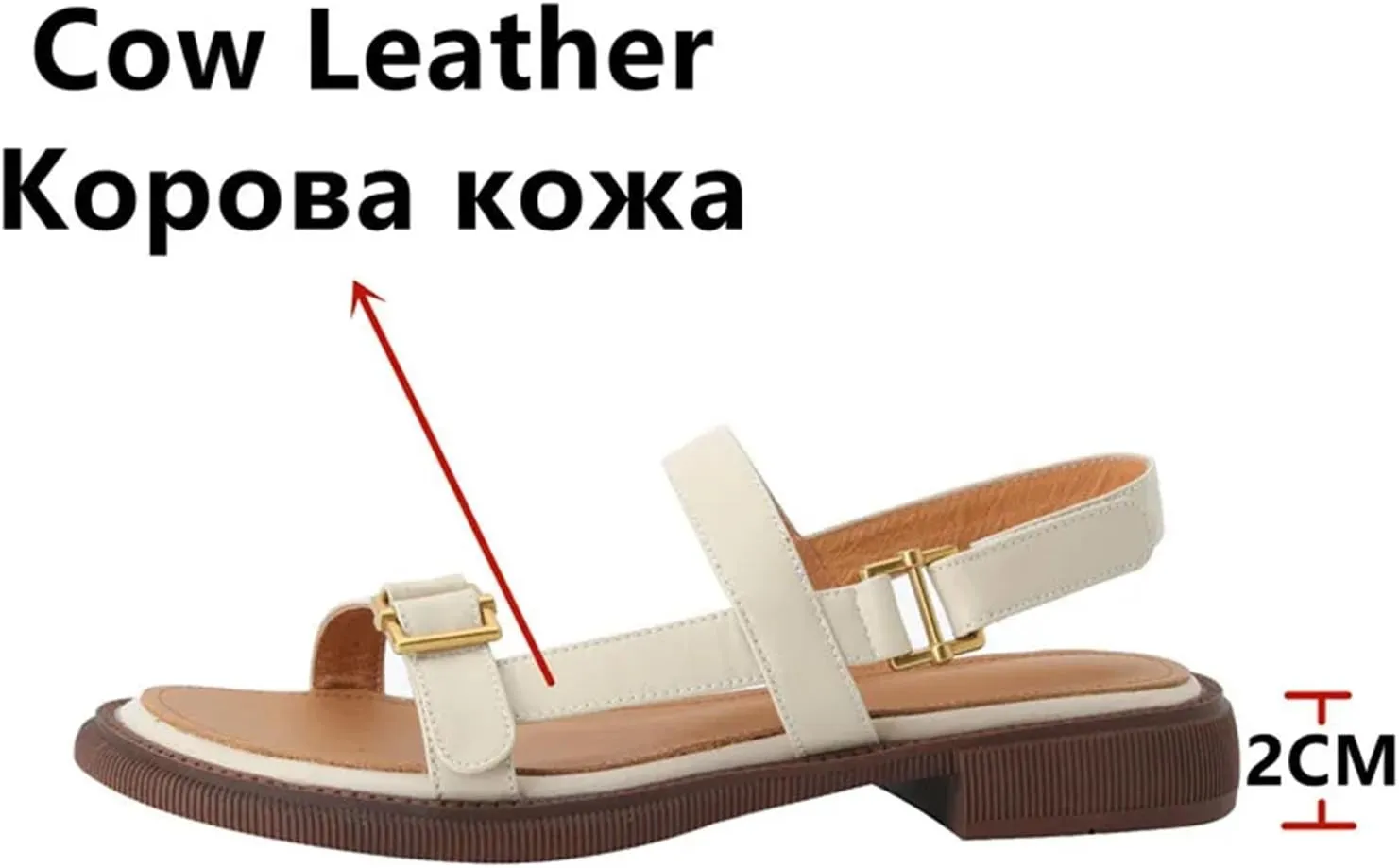 Women's Metal Decor Leather Sandals - Low Heels Summer Casual, Concise Working Fashion