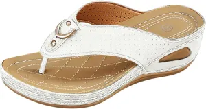 Womens Orthopedic Sandals Arch Support Wedge Platform Sandals Comfortable Flip Flops Casual Boho Open Toe Thong Slipper