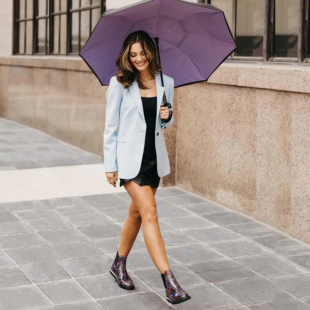 Women's Rain Boots Ankle by Roma Boots, Versatile Vegan Rubber Rain Shoes, Comfortable Rain Boot, Waterproof Rain Shoes with Quick Dry Super Soft Lining - US Sizes.