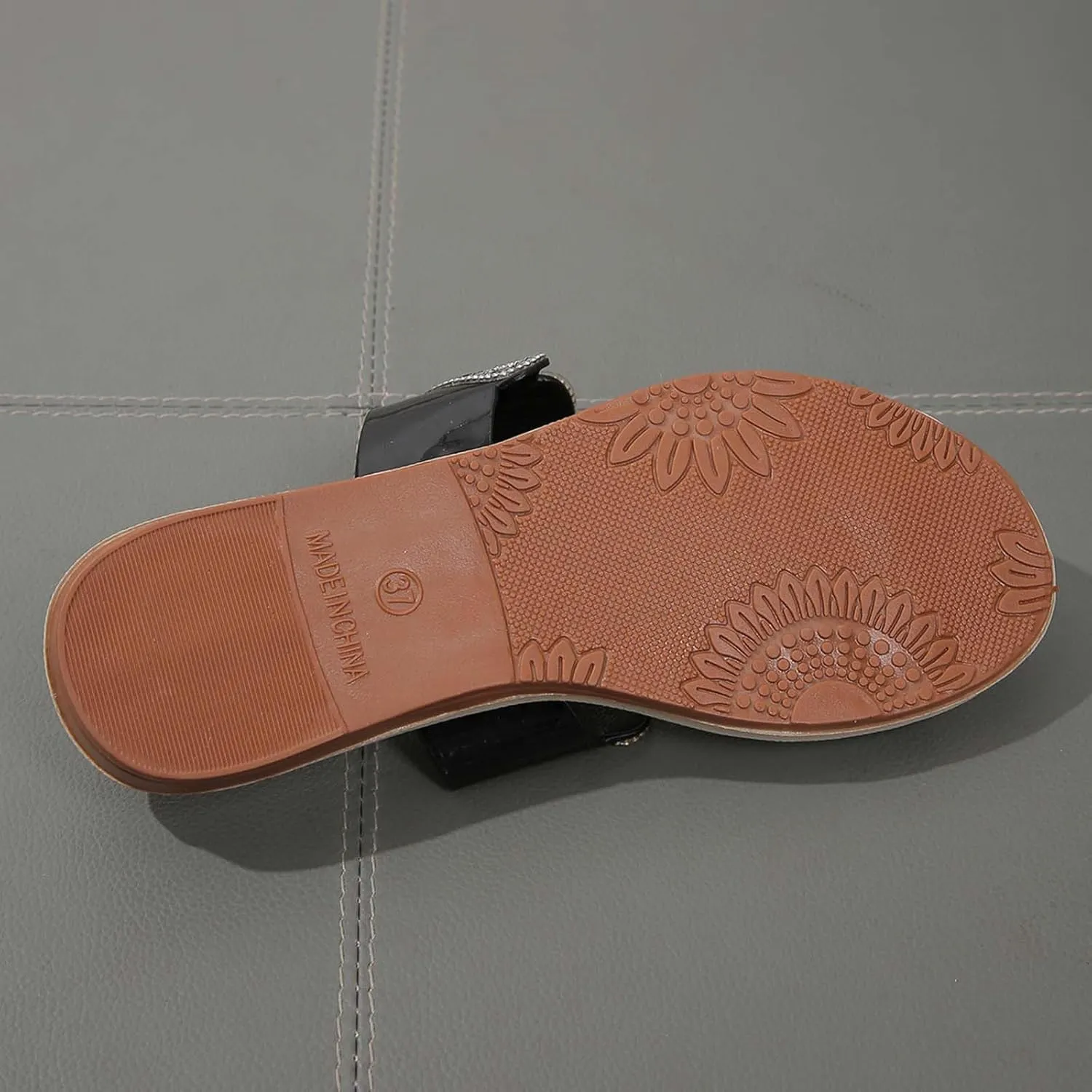 Women's Rhinestone Ring Toe Sandals 2025 New Flat Flip Flops Shoes Summer Beach Slides Sandal Casual Flip-Flip Slippers