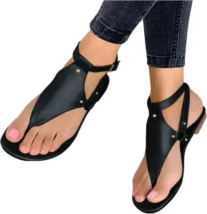 Womens Sandals Casual Open Toe Buckle Strap Roman Sandals Summer Bohemian Shoes