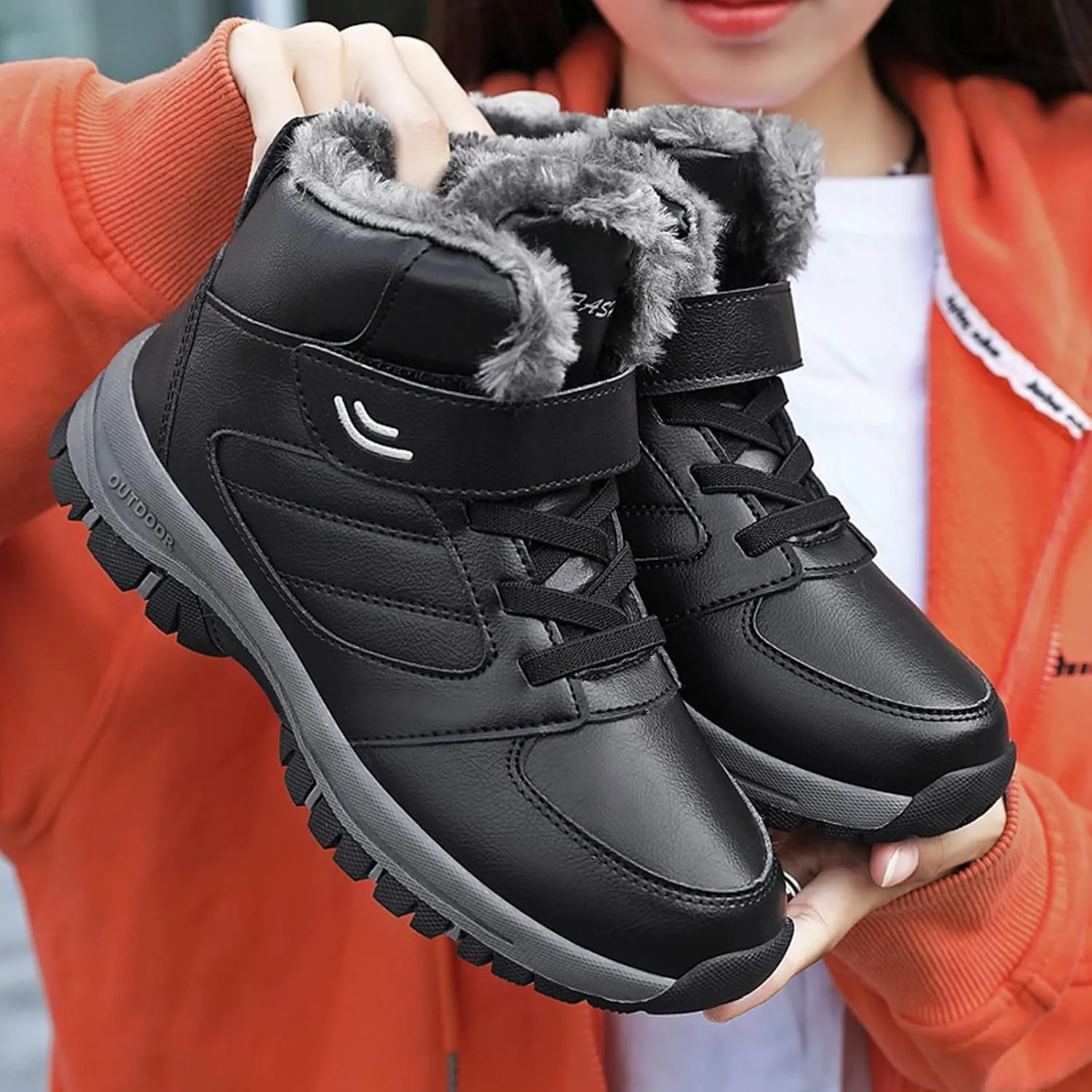 Womens Snow Boots Waterproof Insulated 10.5 Wide Womens Winter Snow Boots Slip on Womens Boots for Snow Winter Boots for Women High Heels Womens Socks Thermal Hiking Winter Boot Warm