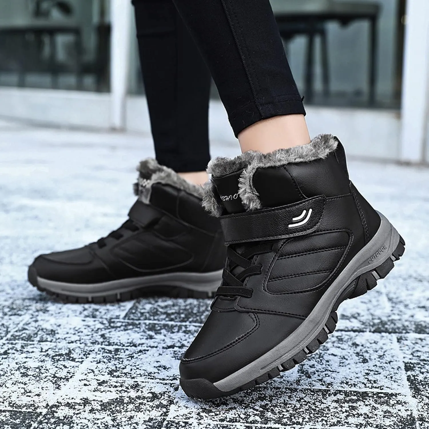 Womens Snow Boots Waterproof Insulated 10.5 Wide Womens Winter Snow Boots Slip on Womens Boots for Snow Winter Boots for Women High Heels Womens Socks Thermal Hiking Winter Boot Warm