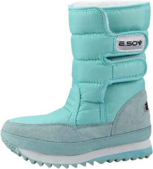 Womens Snow Boots Waterproof Insulated 8.5 Womens Black Snow Boots Womens Winter Waterproof Boots Slip on Outdoor Boots for Women Rubber Botas De Invierno Para Mujer Negras Largas