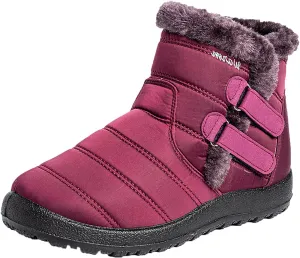 Women's Snow Boots Waterproof Insulated Womens Black Snow Boots Ankle Snow Boots Womens Size 8.5 Wide Women Boots Winter Slip on Botas Para Nieve Mujer 6.5
