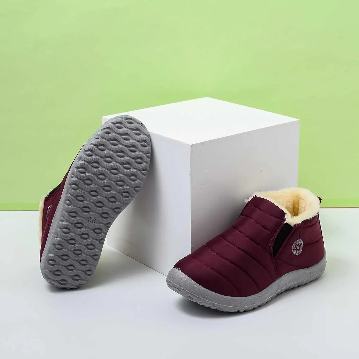 Womens Snow Boots Waterproof Slip on Women's Winter Waterproof Fur Lined Frosty Snow Boots Women's Winter Boots Wide Calf Zapatos Para La Nieve De Mujer Botas Contra El Agua Para Mujer