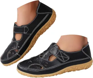 Women's Summer 2025 Orthopedic Fisherman Sandals Closed Toe Casual Hollow Out Non Slip Orthotic Wedge Sandals Vintage Comfortable Beach Outdoor Platform Slip On Loafers Shoes with Arch Support