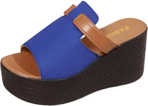 Women's Thick Soled Heightening Fish Mouth Slippers Fashion Solid Color Outdoor Beach Fashion Casual Sandals Cute Heels