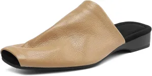 Women's Vintage Square Toe Sandals - Genuine Leather Thick Heels, Summer Casual Fashion Sandals