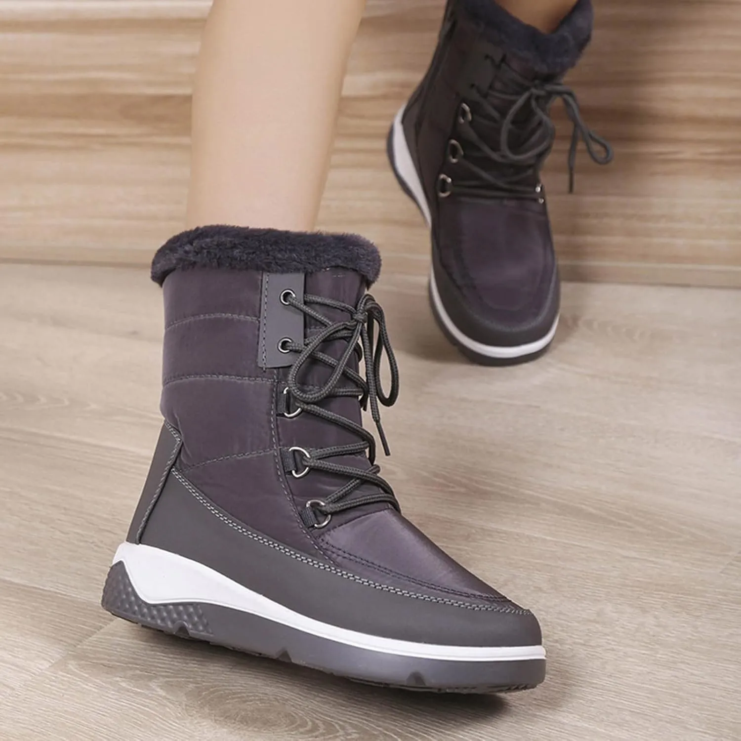 Womens Waterproof Winter Boots 10w Wide Calf Women's Winter Boots Waterproof Sexy Womens Wide Calf Pull on Snow Boots Womens Waterproof Boots Size 11 Womens Warm Winter Boots Wide Width