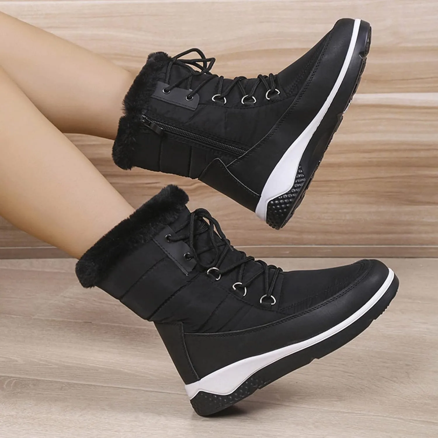 Womens Waterproof Winter Boots 10w Wide Calf Women's Winter Boots Waterproof Sexy Womens Wide Calf Pull on Snow Boots Womens Waterproof Boots Size 11 Womens Warm Winter Boots Wide Width