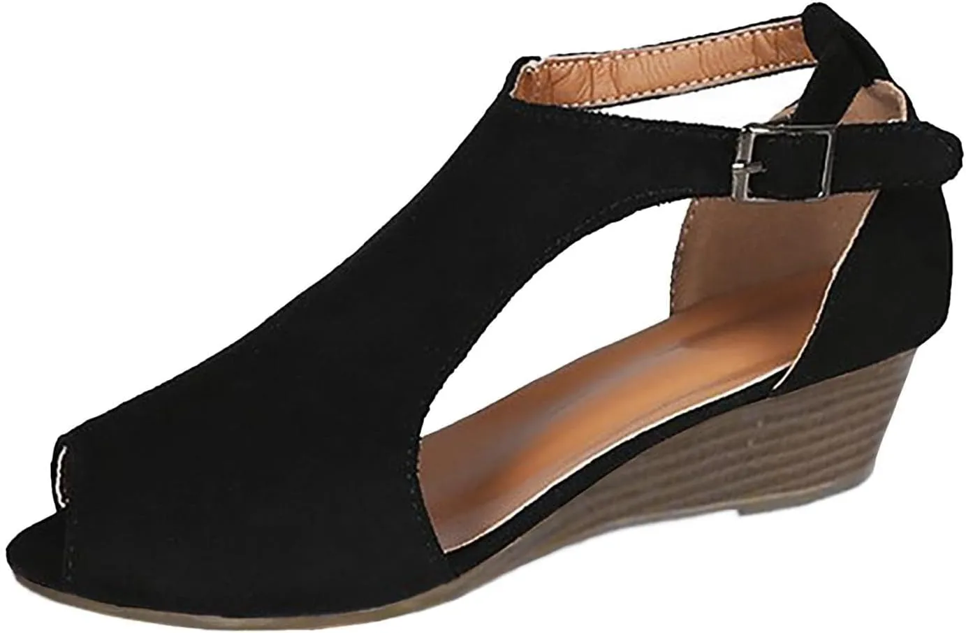 Womens Wedge Sandals Ankle Strap Open Toe Platform Sandal Summer Casual Espadrille Wedge Heels Comfy Walking Shoes