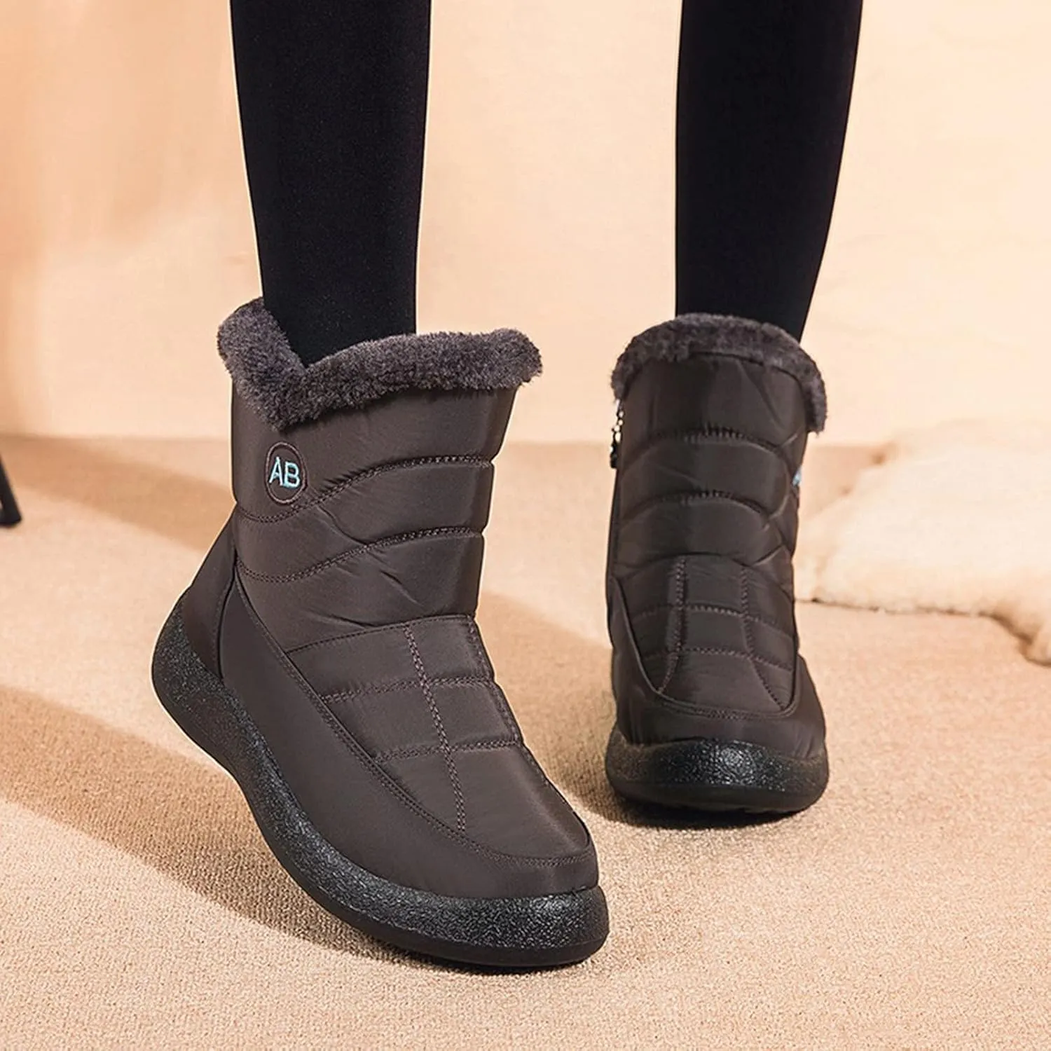 Womens Wide Size 10.5 Snow Boots Women's Winter Boots Wide Width Waterproof Winter Boots for Women Slip ons Outdoor Waterproof Rubber Boots for Women Snow Shoes for Women Slip on