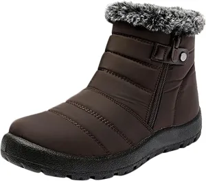 Women's Wide Width Tall Snow Boots Wide Foot Snow Boot for Women Slip on Boots for Women Ankle Booties Winter Womens Size 11 Wide Waterproof Boots Cute Waterproof Black Womens Boots