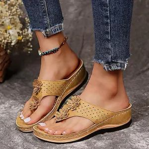 Womenyiaor Women's Orthopedic Arch Support Sandals - Summer Casual Flip Flops - Black