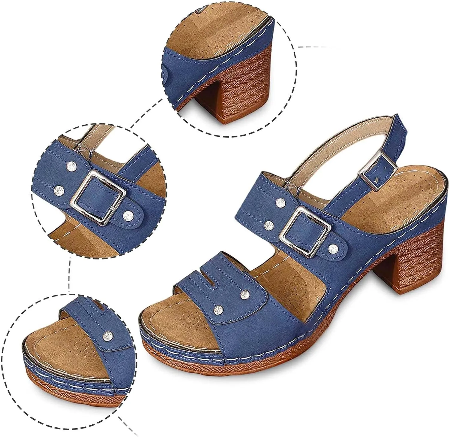 Work Sandals For Women Office Dressy Dress Shoes For Women Trendy Strappy Vacation Low Heel Sandals