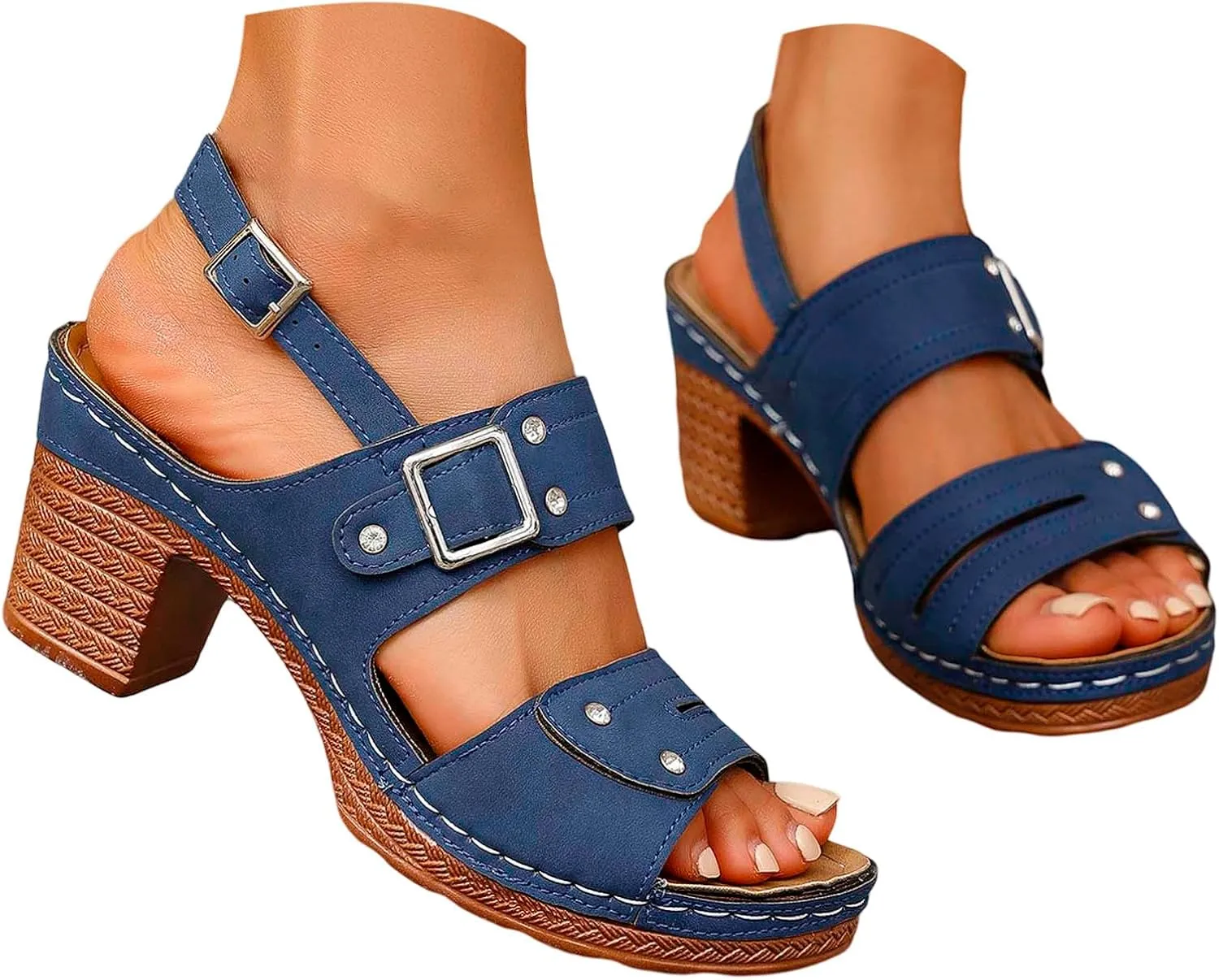 Work Sandals For Women Office Dressy Dress Shoes For Women Trendy Strappy Vacation Low Heel Sandals
