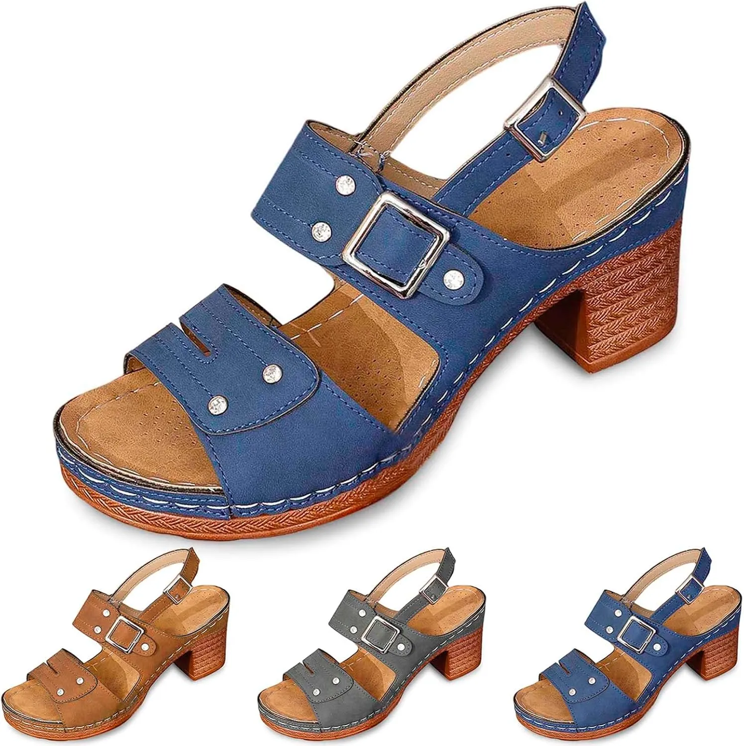 Work Sandals For Women Office Dressy Dress Shoes For Women Trendy Strappy Vacation Low Heel Sandals