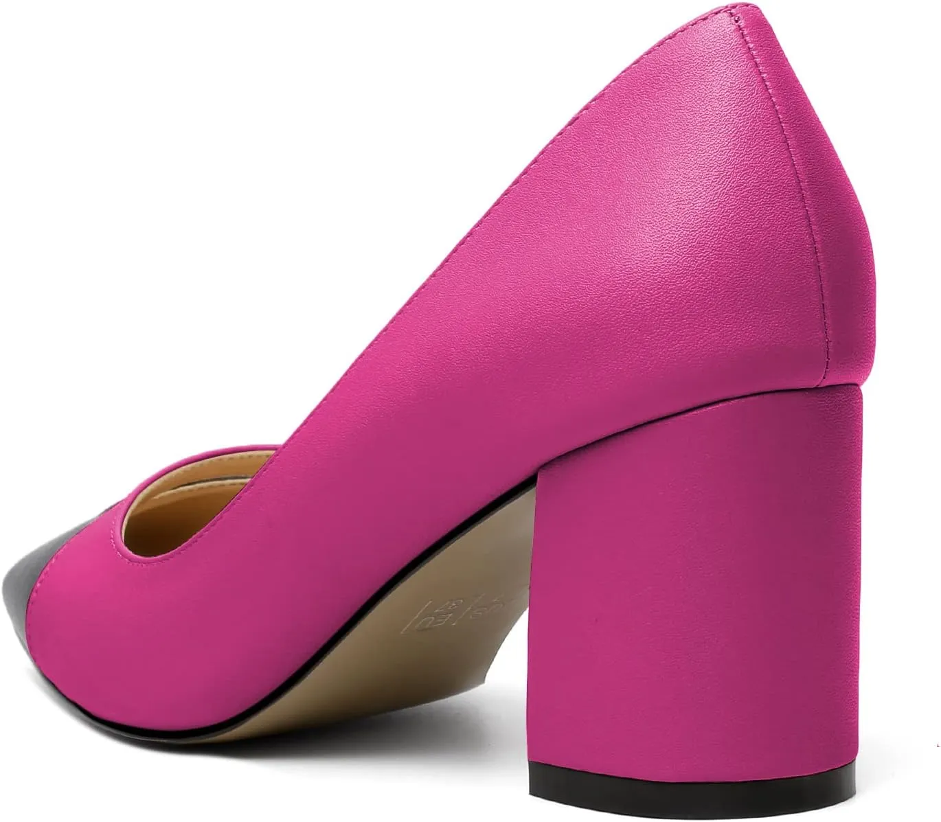 Zamikoo Women's Block Mid Heel Pumps Square Toe Slip-on Chunky Heels Ladies Work Office Dress Shoes 2.5 Inch