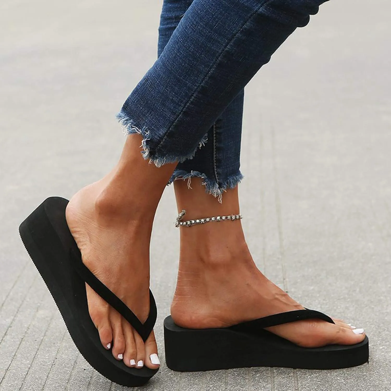ZSpzx Wedge Sandals Women Cute Slip-On Comfortable Ladies Dress Walking Footwear Indoor/Outdoor Breathable Non-Slip Casual Shoe Summer Beach Vacation Slippers Soft Cushion Daily Wear