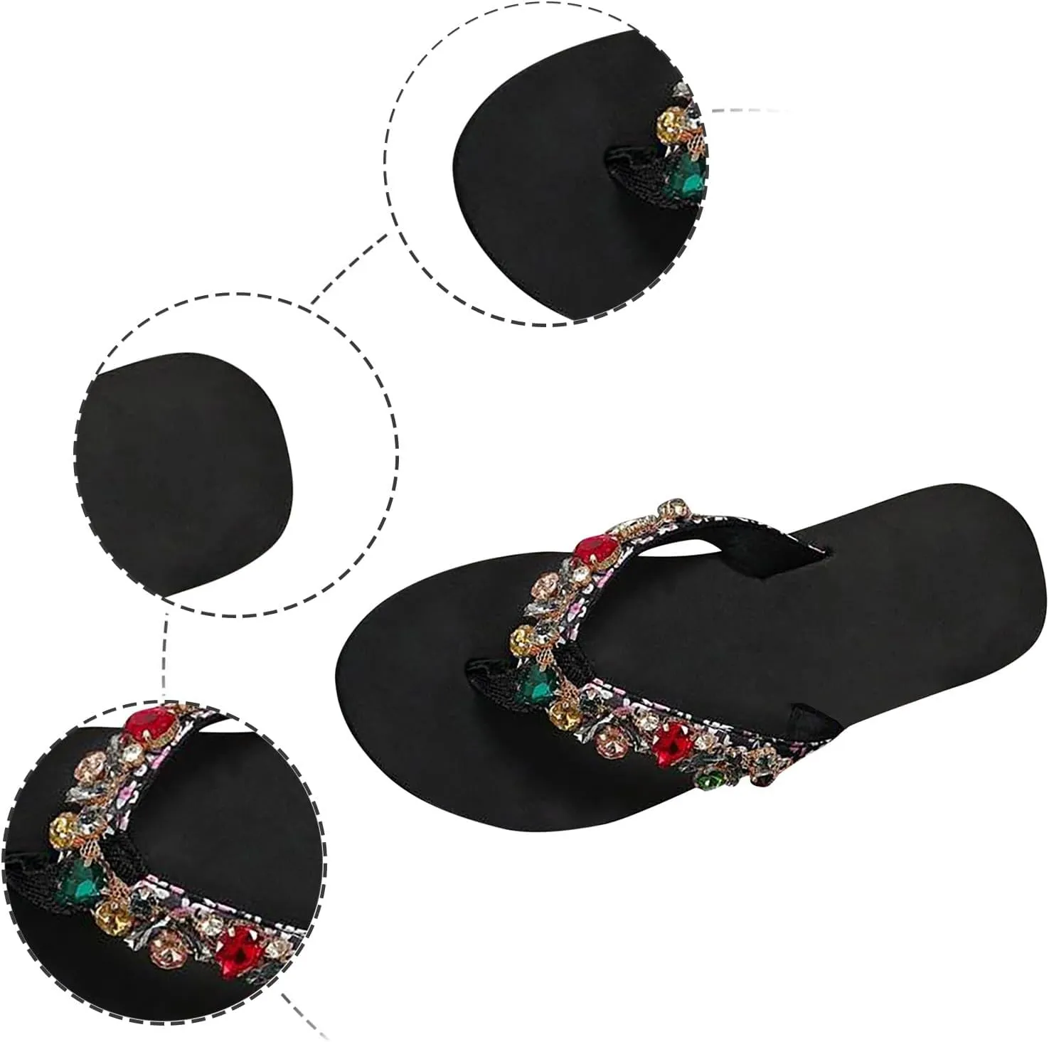 ZSpzx Women Wedge Sandals 2025,Fashion Retro Rhinestone Clip Toe Flip Flops Comfortable Ladies Dress Slip-On Slides Summer Beach Vacation Slippers Breathable Indoor/Outdoor Daily Wear Casual Shoe