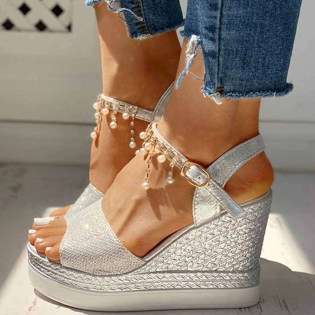 ZSpzx Women Wedge Sandals 2025,Summer Wedding High Heel Shoe Adjustable Buckle Indoor/Outdoor Daily Wear Height Increase Walking Footwear Breathable Comfortable Arch Support Casual Shoes